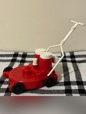 Vintage 1950's Red Lawnmower Salt & Pepper
Shaker Set